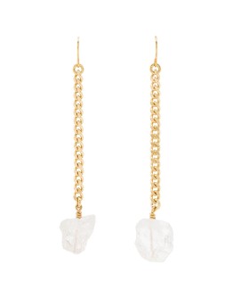 18kt gold vermeil clear-quartz drop earrings