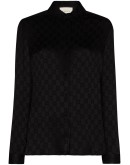 GG logo-jacquard silk shirt