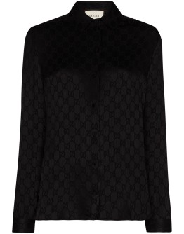GG logo-jacquard silk shirt