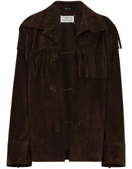 fringe-detail long-sleeve jacket