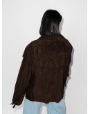 fringe-detail long-sleeve jacket