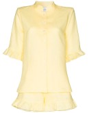 ruffle-sleeve button-down shirt