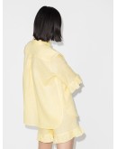 ruffle-sleeve button-down shirt