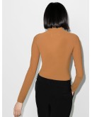 high-neck fitted bodysuit