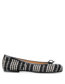 check print split-toe ballerina shoes