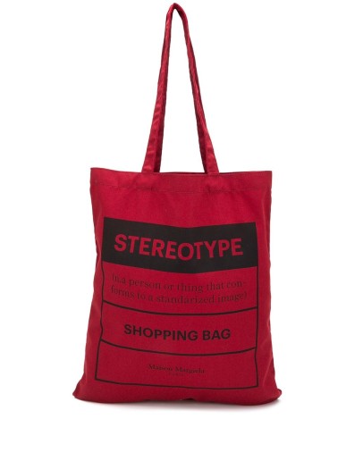 Stereotype print tote bag
