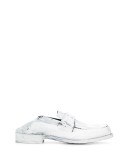 paint-effect leather loafers