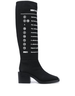 slogan-print boots