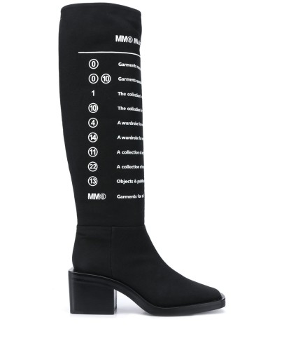 slogan-print boots