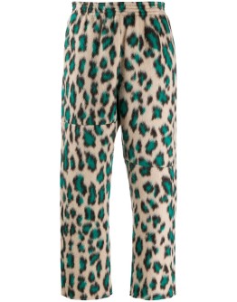 leopard-print cropped trousers