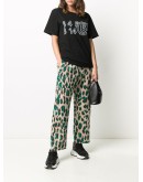 leopard-print cropped trousers