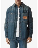 logo appliqué denim shirt