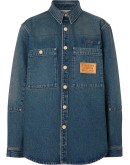 logo appliqué denim shirt