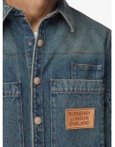 logo appliqué denim shirt