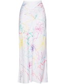 scribble print midi skirt