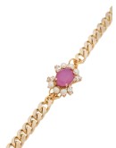 gold-plated crystal and pearl bracelet