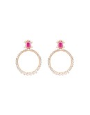 pearl crystal hoop earrings