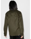 logo-embroidered wool shirt jacket
