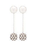 silver-tone crystal earrings