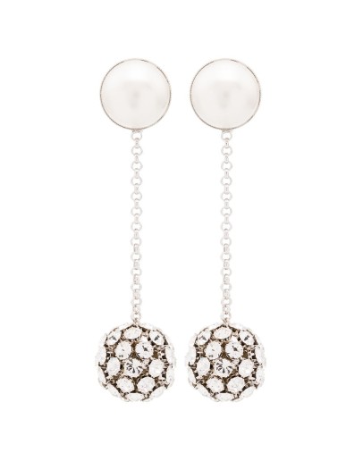 silver-tone crystal earrings