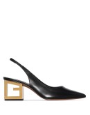 triangle point slingback pumps