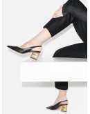 triangle point slingback pumps