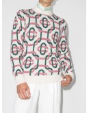 monogram intarsia knitted jumper