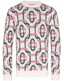 monogram intarsia knitted jumper