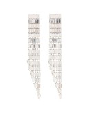 silver-tone crystal-embellished earrings