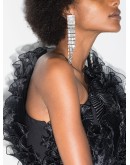 silver-tone crystal-embellished earrings