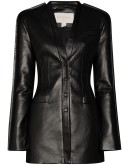button-down leather effect jacket