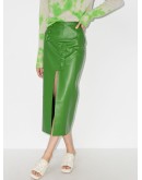 button detail pencil skirt
