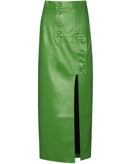 button detail pencil skirt