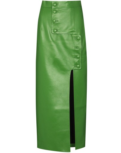 button detail pencil skirt