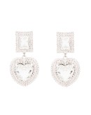 crystal-embellished heart-shape earrings