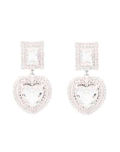 crystal-embellished heart-shape earrings