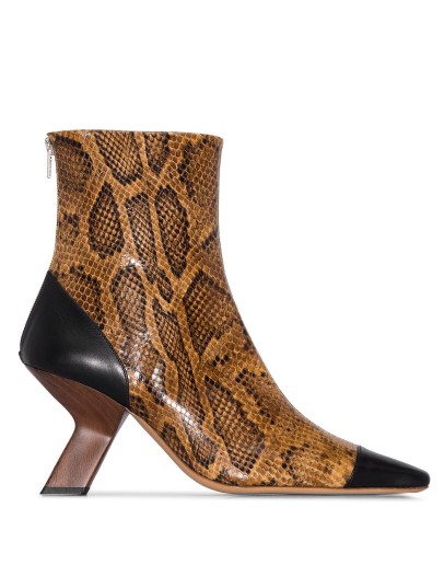 80 snake print ankle boots