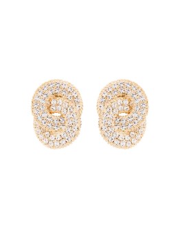 crystal knot clip-on earrings