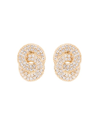 crystal knot clip-on earrings