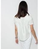 fringe-trim short-sleeve jacket