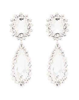 silver-tone crystal drop earrings
