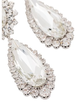 silver-tone crystal drop earrings
