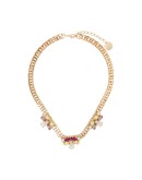 24kt gold-plated crystal flower necklace