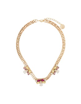 24kt gold-plated crystal flower necklace