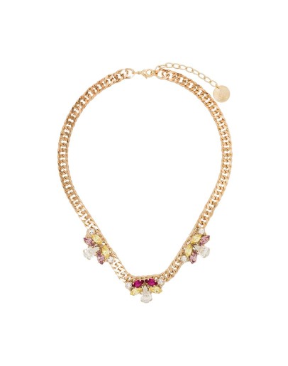 24kt gold-plated crystal flower necklace
