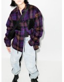 plaid-pattern shirt jacket