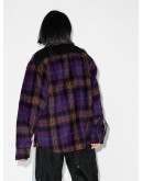 plaid-pattern shirt jacket