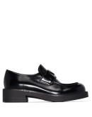logo plaque leather loafers