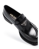 logo plaque leather loafers