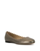 scallop-trim ballerina shoes